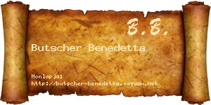 Butscher Benedetta névjegykártya